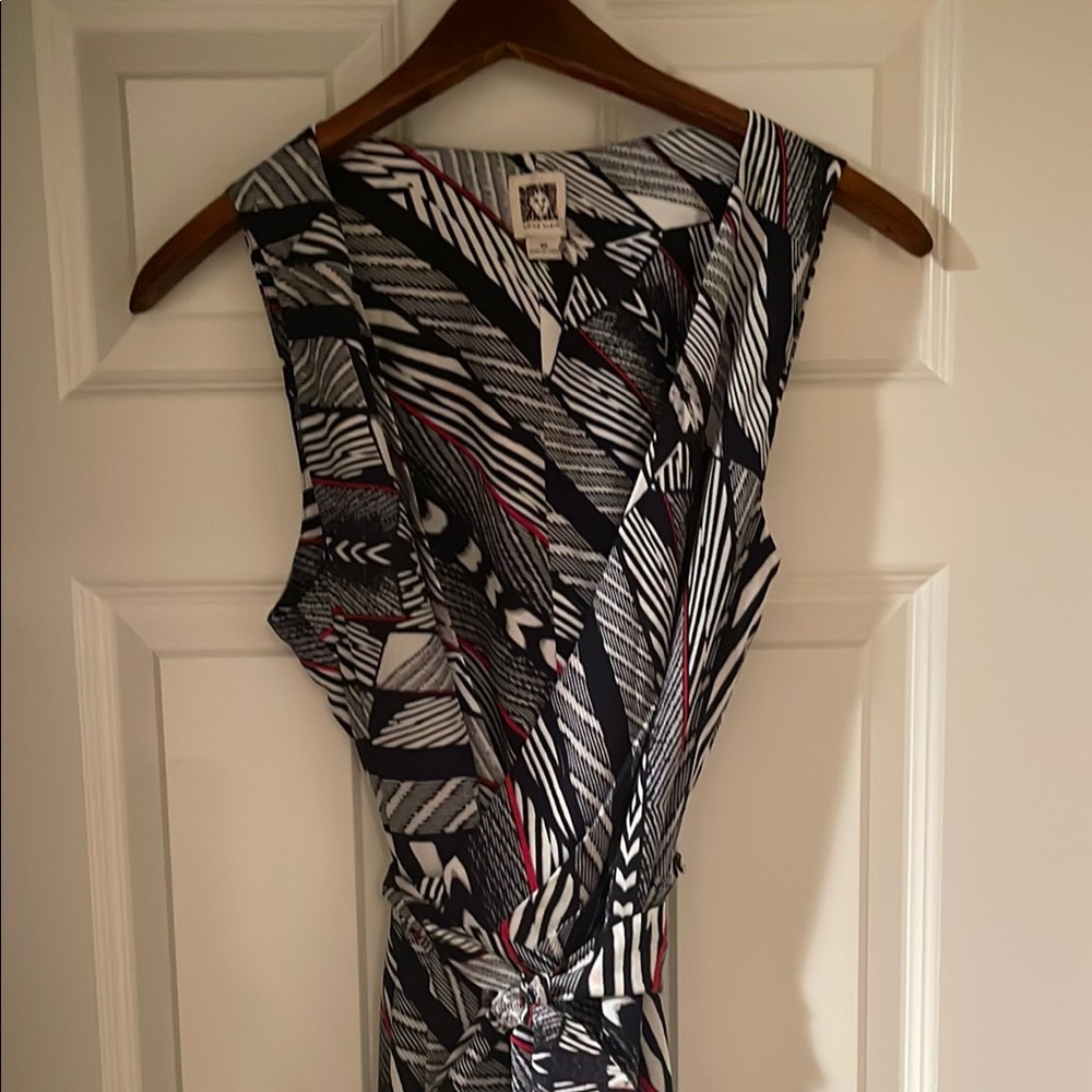 Black and White Patterned Midi Dress